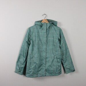 Columbia Omni Tech Zip Rain Jacket Women S Green Windbreaker Zip Pockets 342